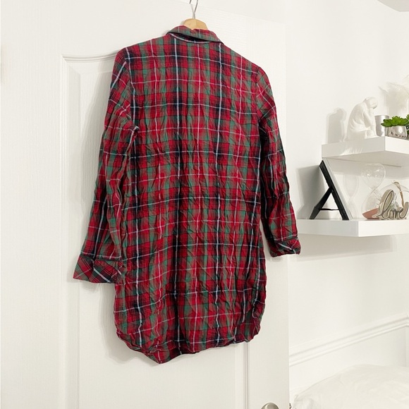 VICTORIA SECRET | Plaid cotton longsleeve chemise - Picture 2 of 7